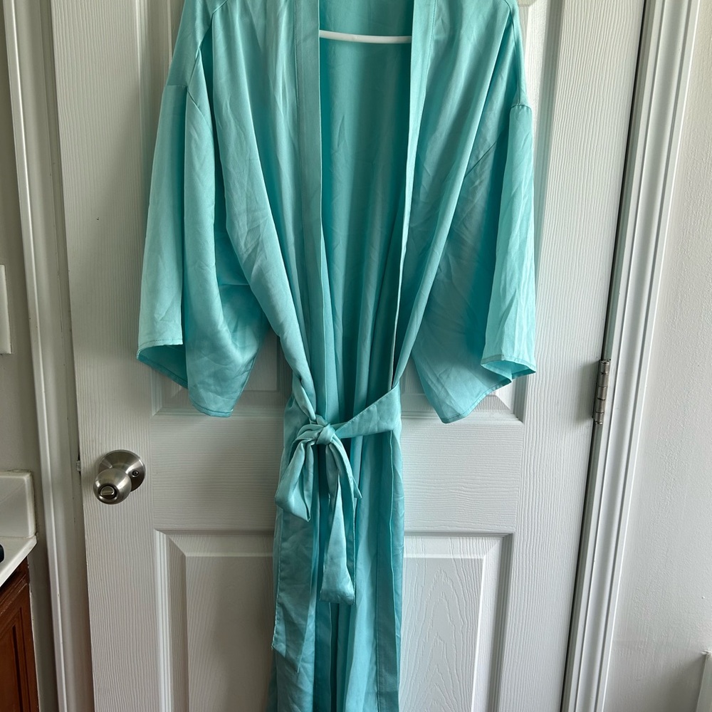 Elegant Aqua Kimono Robe